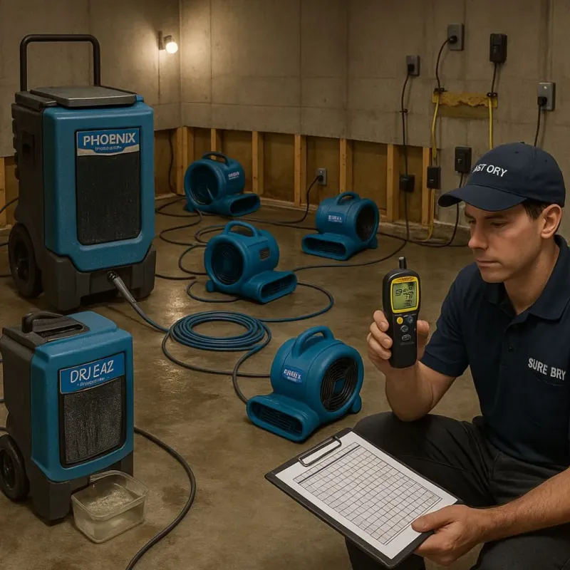 Structural Drying and Dehumidification process in Escanaba, MI